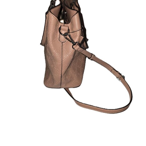 Nine West Embossed Satchel With Crossbody Strap Blush Pink NWOT - Picture 4 of 8